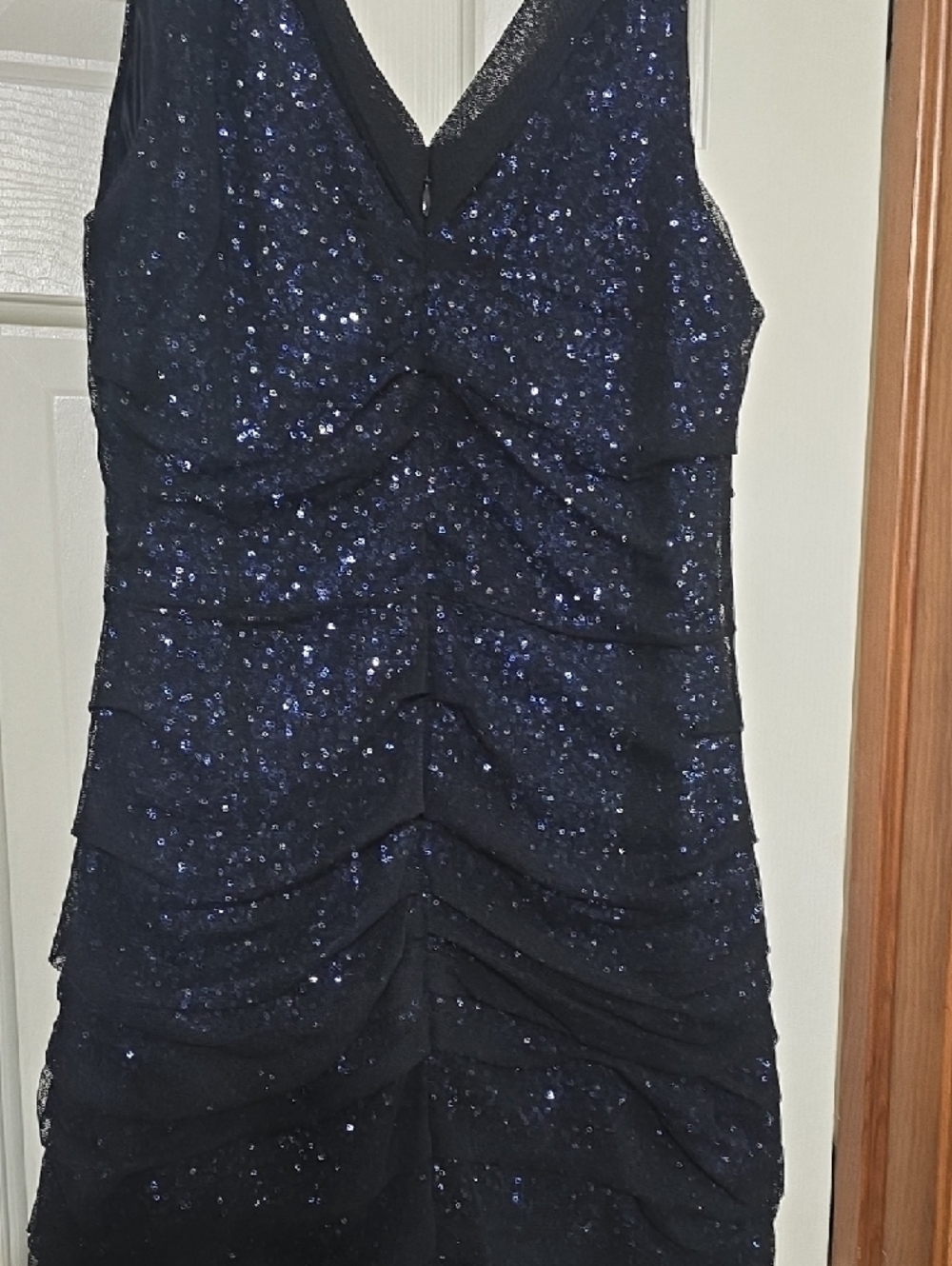 Express Black Sequin Sleeveless Midi Dress